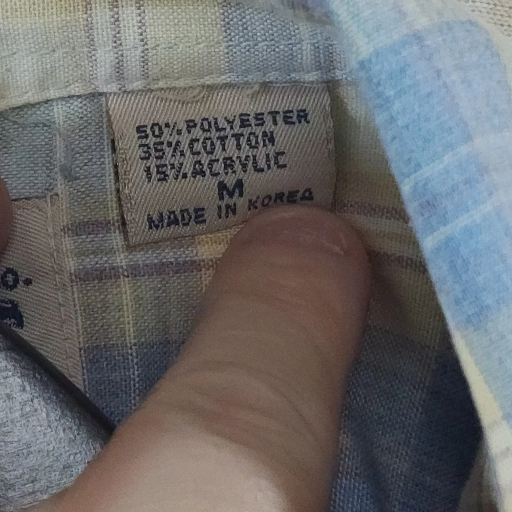 Vintage Levis Pearl Snap Shirt Mens Medium Short Sleeve Plaid Western Blue Y2K